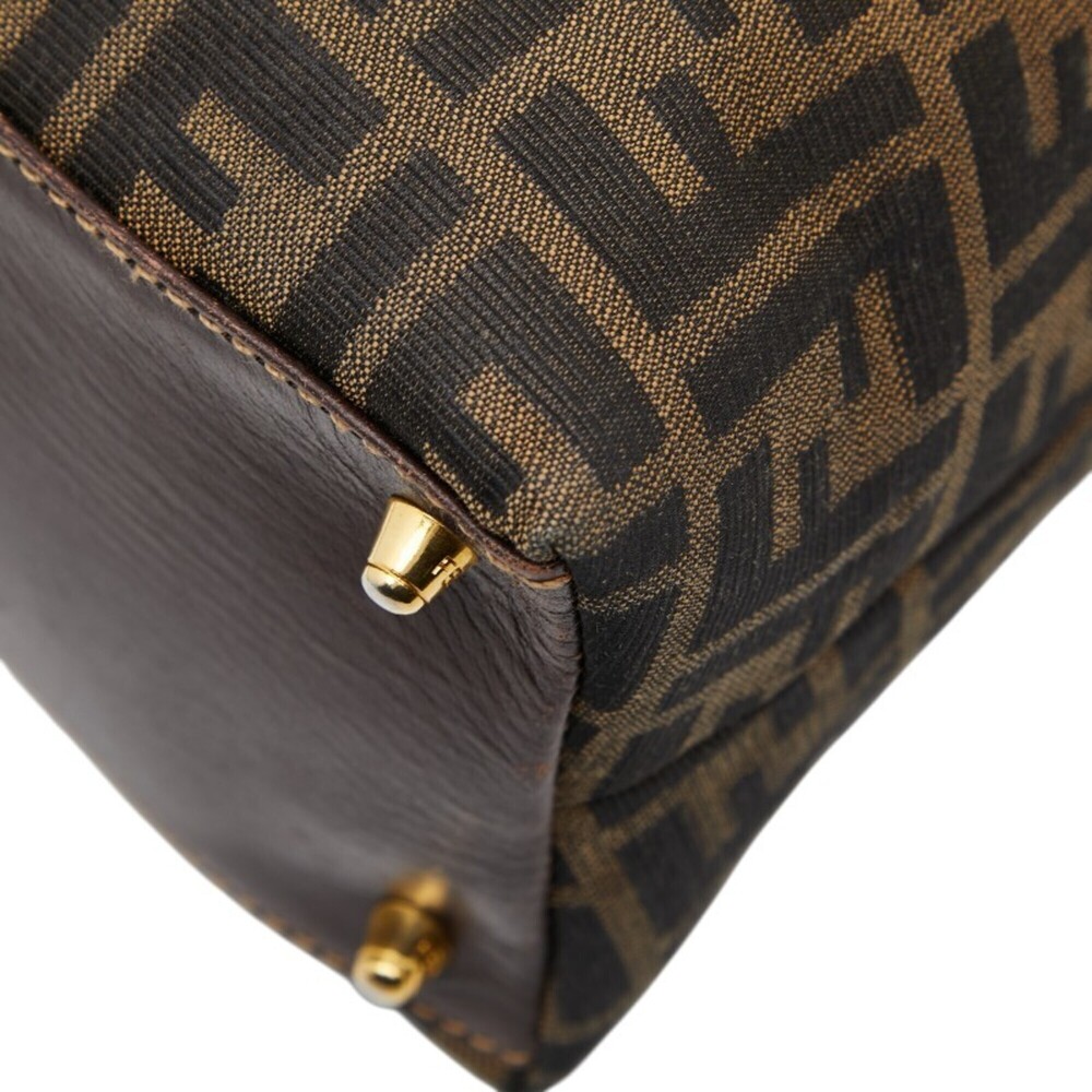 Fendi Zucca handbag, beige and black canvas, women's. - Picture 6 of 14